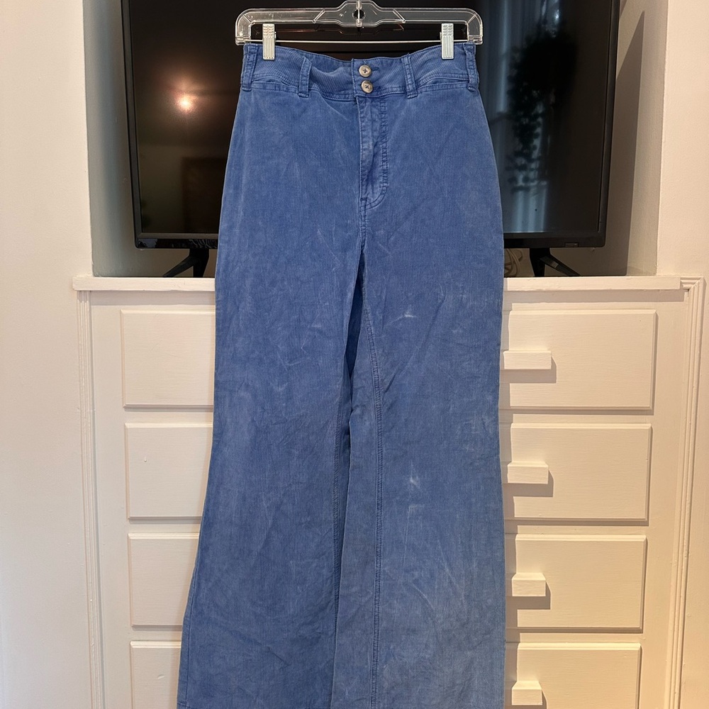 We The Free Wide-Leg Corduroy Jeans in Washed Blue